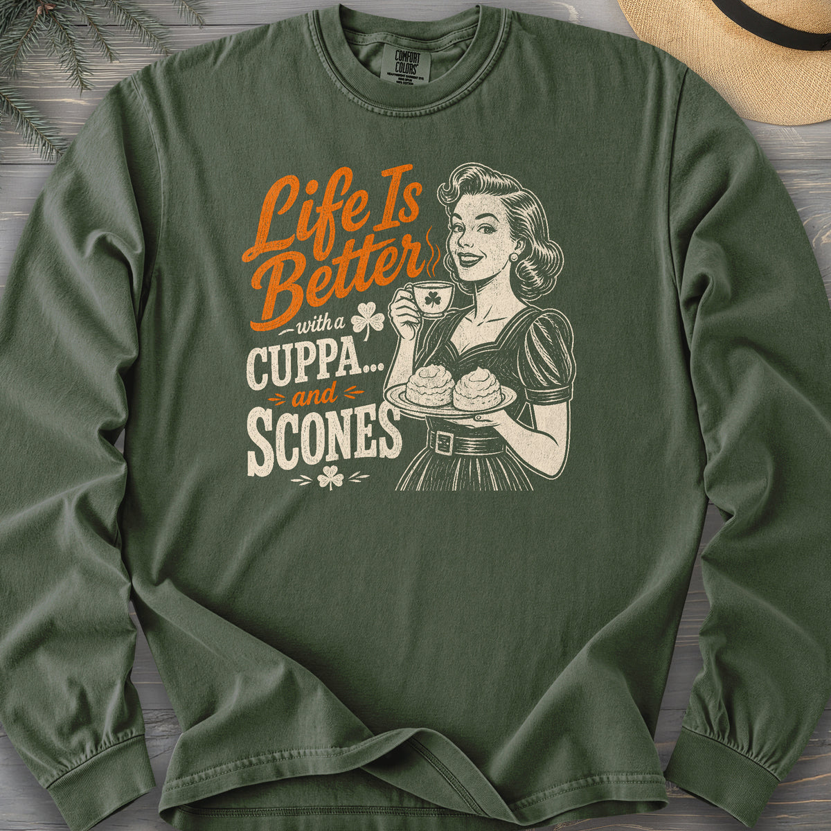 Cuppa Scones Comfort Colors 6014 Long Sleeve