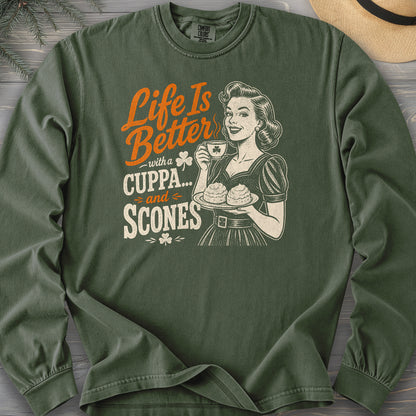 Cuppa Scones Comfort Colors 6014 Long Sleeve
