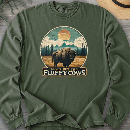 "Do Not Pet the Fluffy Cows" Buffalo Long Sleeve Shirt
