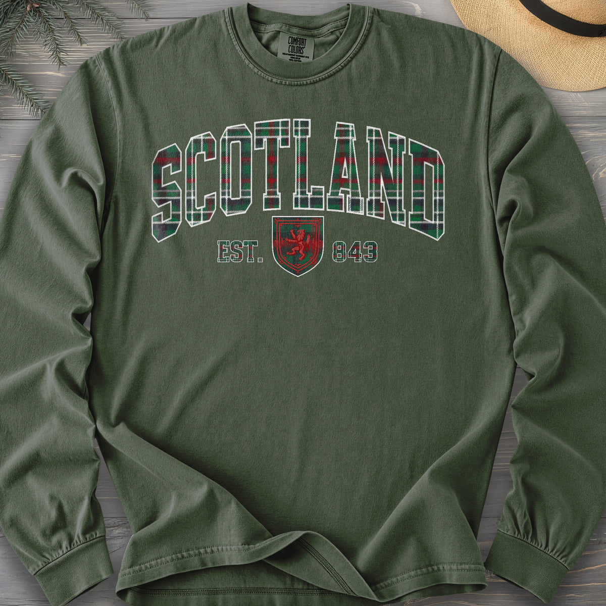Scotland Plaid Varsity Long Sleeve Shirt