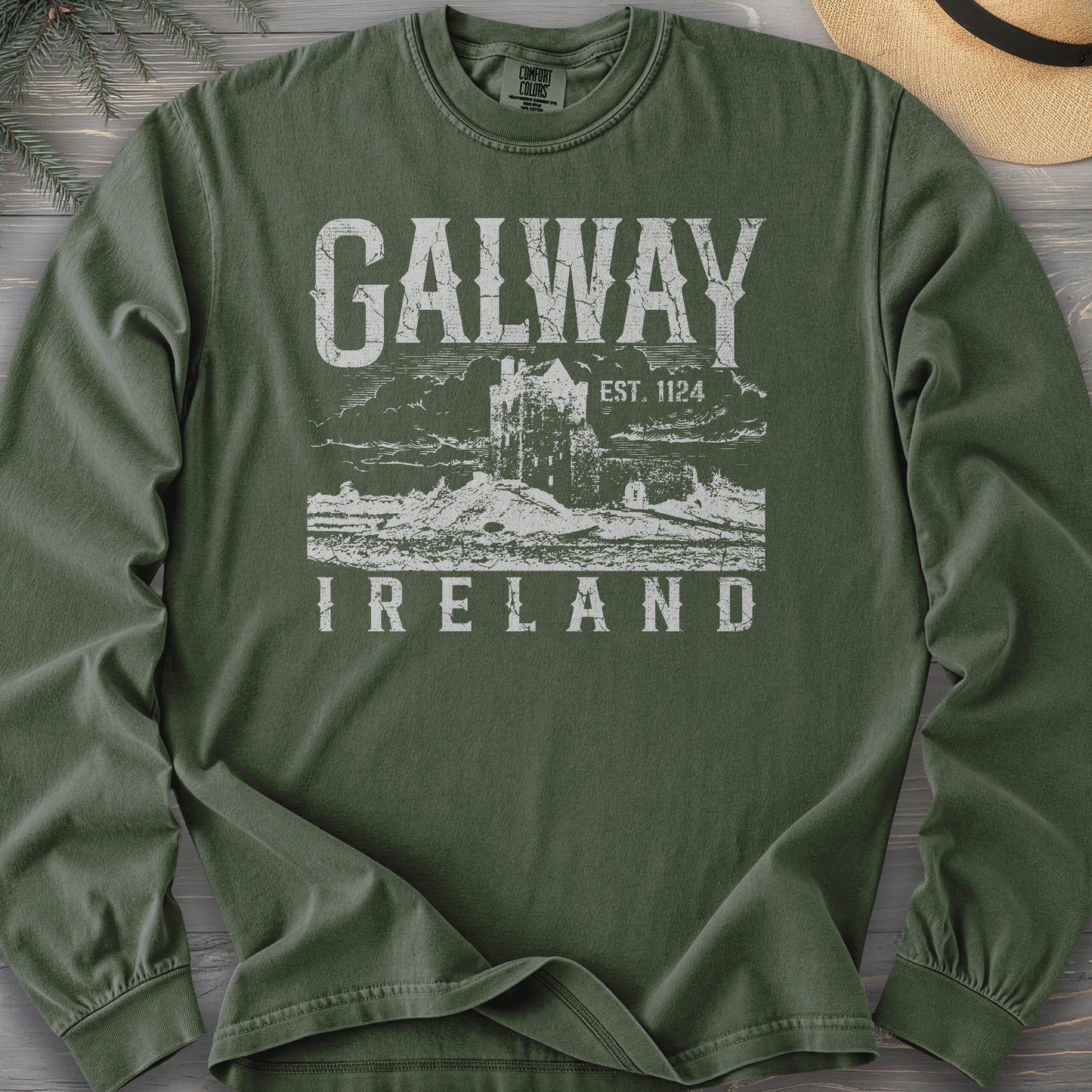 Galway Ireland Vintage Print Long Sleeve Shirt