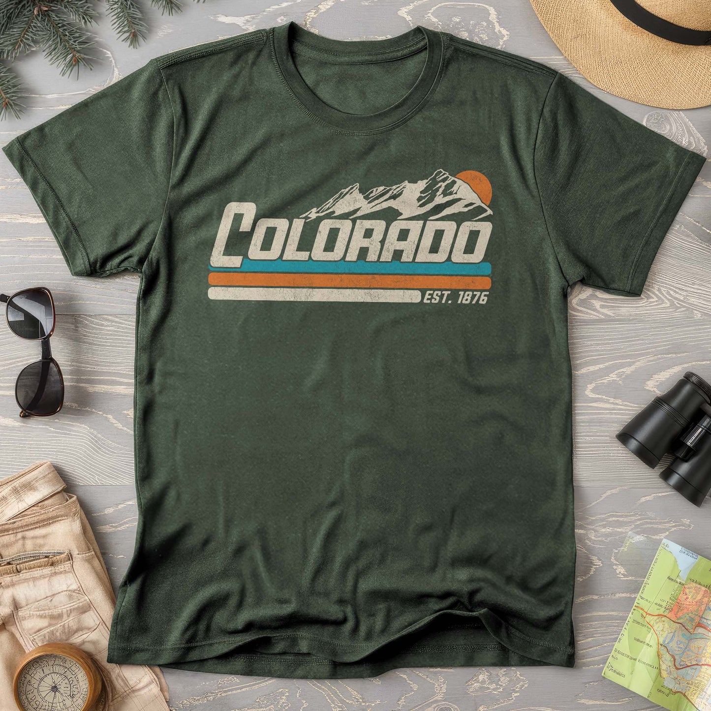 Colorado Retro Stripe Comfort Colors T-Shirt