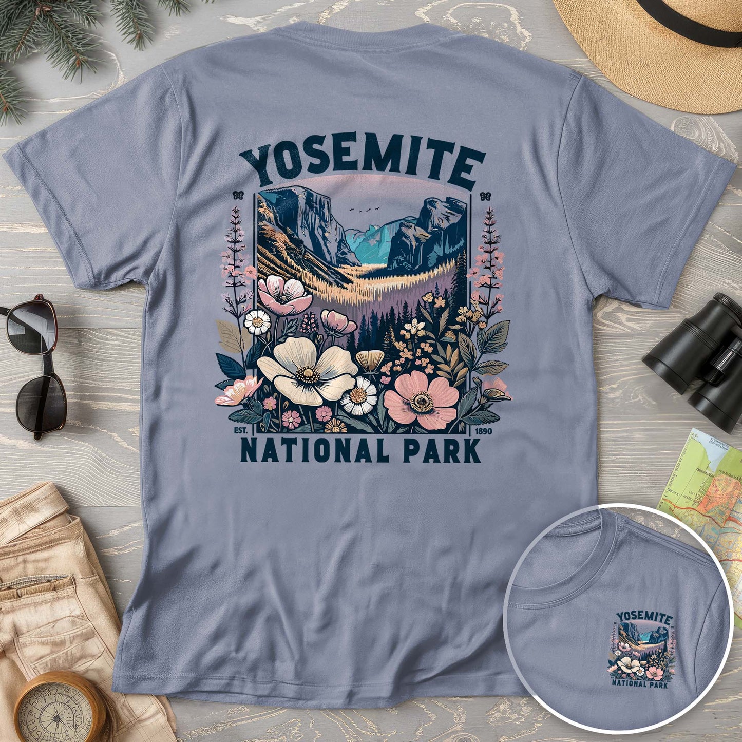 Yosemite National Park "Wildflower" Front/Back Print Comfort Colors T-Shirt