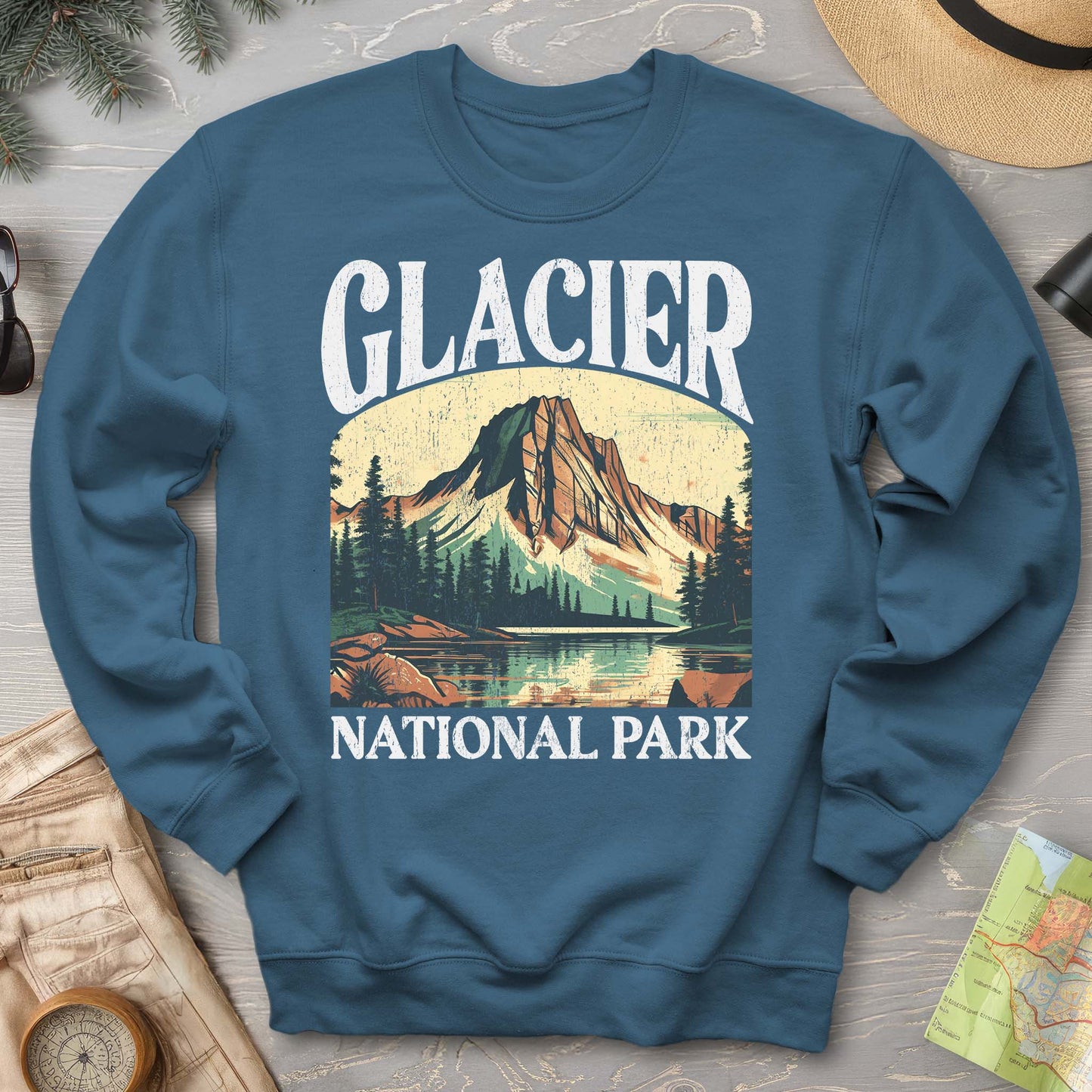 Glacier National Park "Big and Bold" Crewneck Sweatshirt