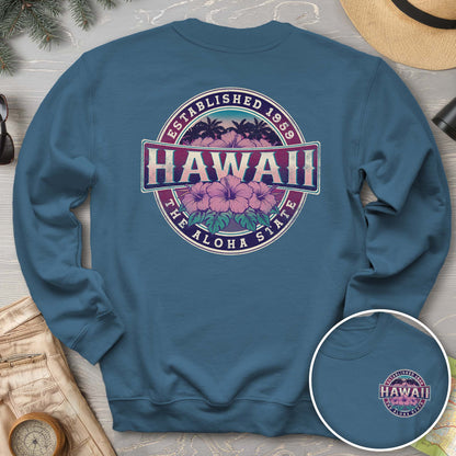 Hawaii Badge Front/Back Print Sweatshirt