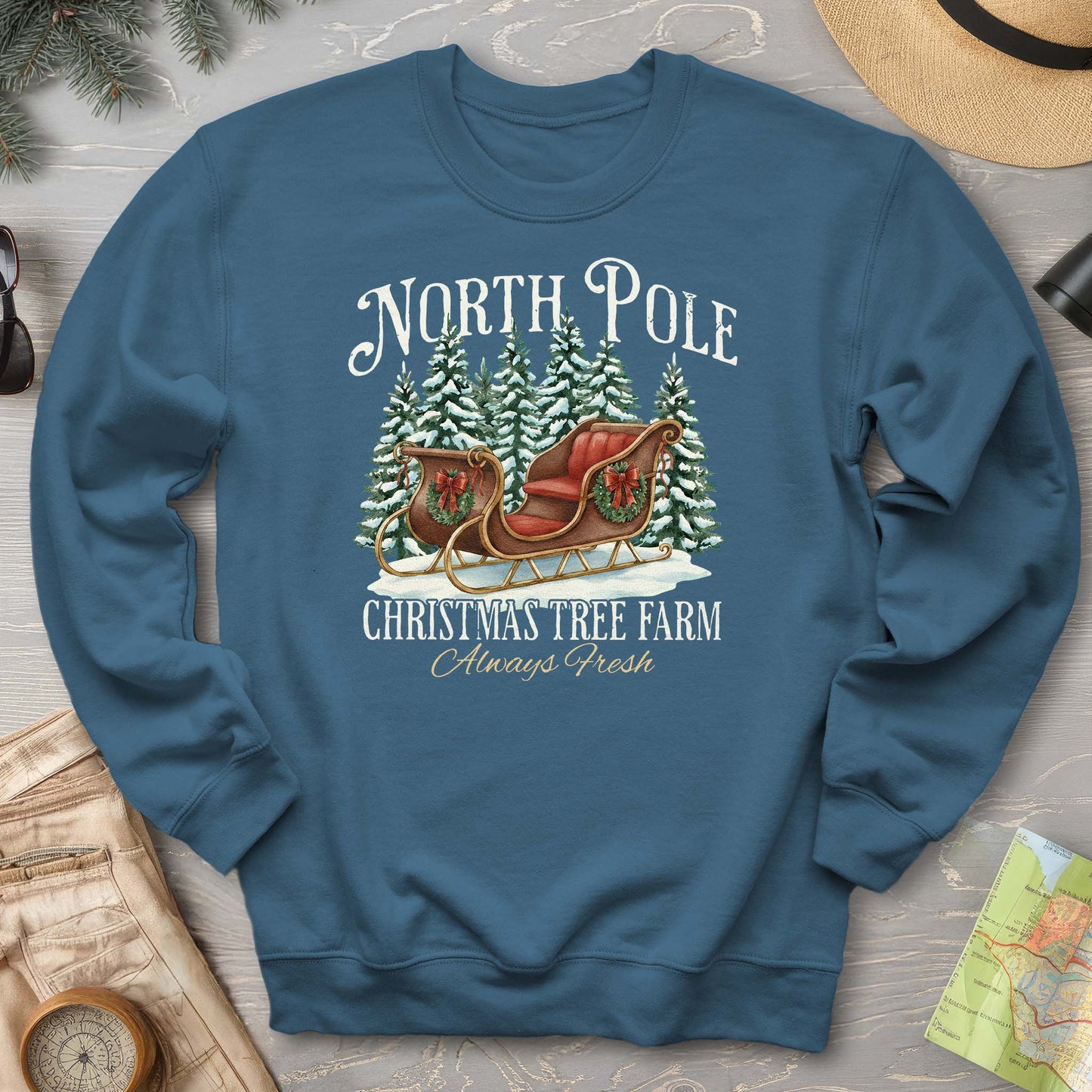 North Pole Christmas Tree Farm Sweatshirt