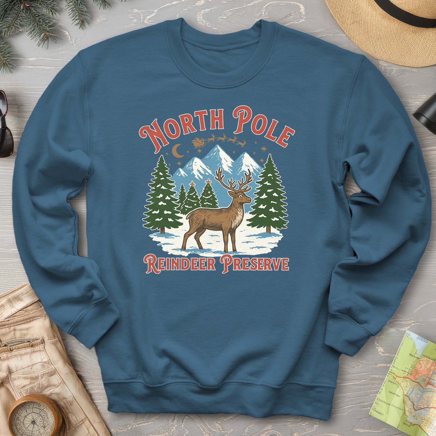 North Pole Reindeer Preserve Sweatshirt