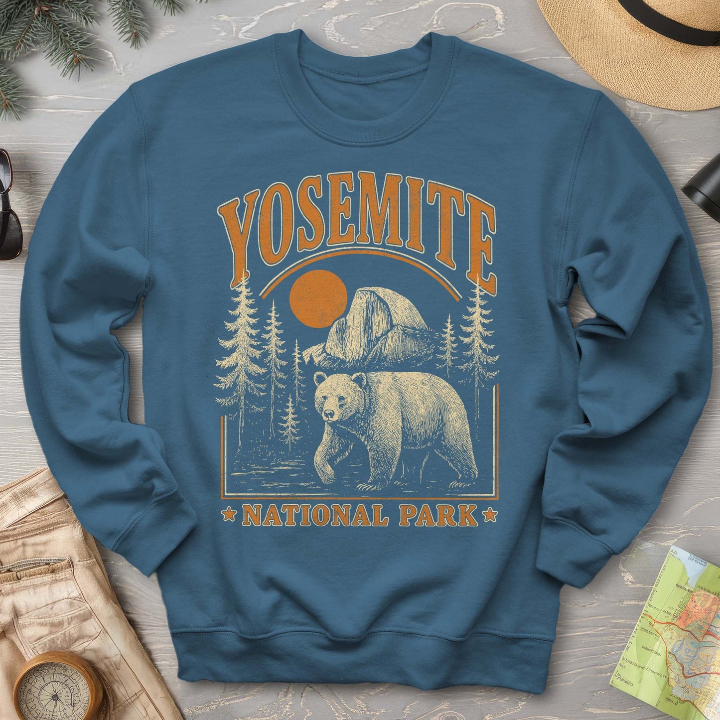 Yosemite National Park "Vintage El Capitan" Bear Sweatshirt