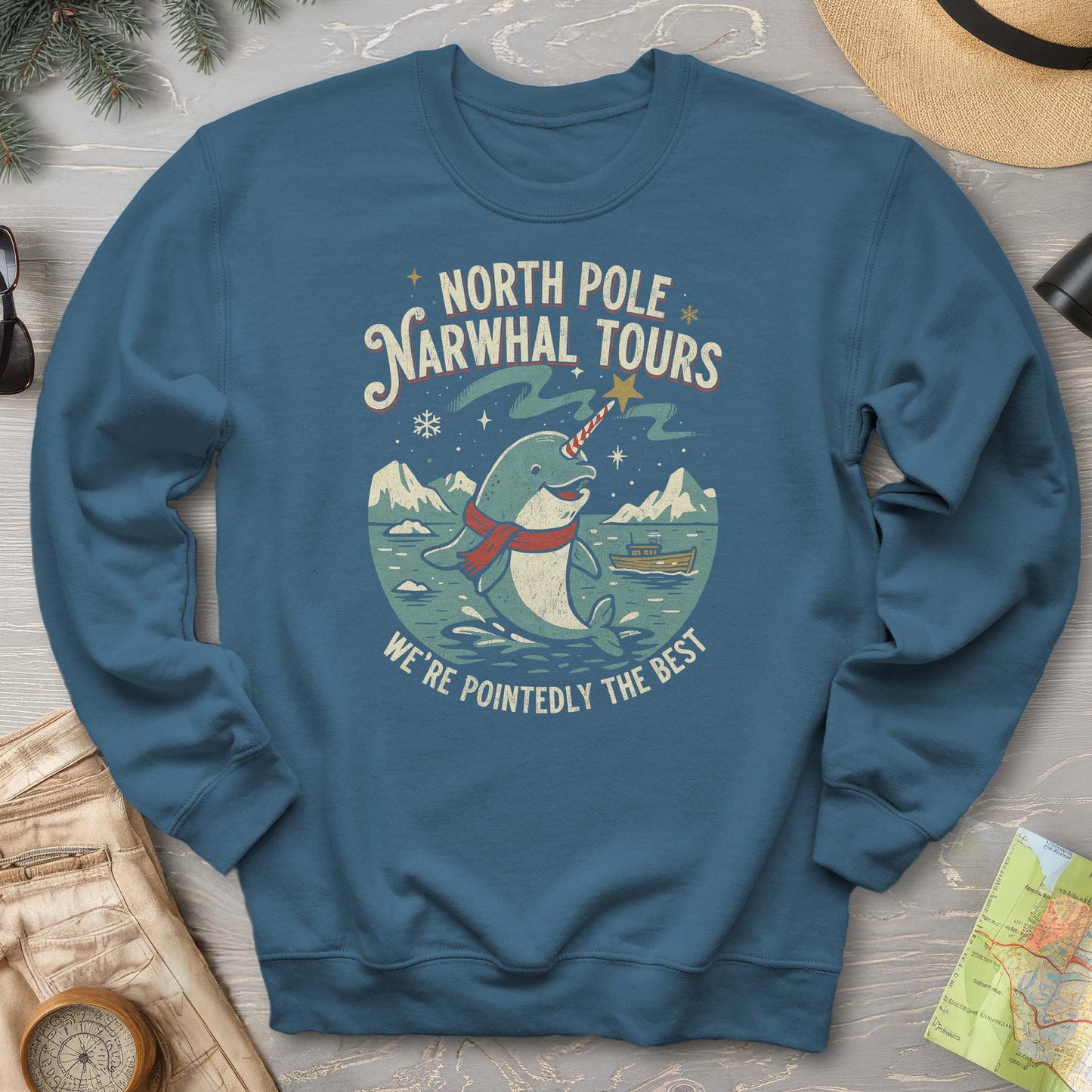 North Pole Narwhal Tours Sweatshirt