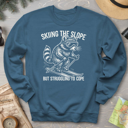 Skiing the Slope Raccoon Sweatshirt