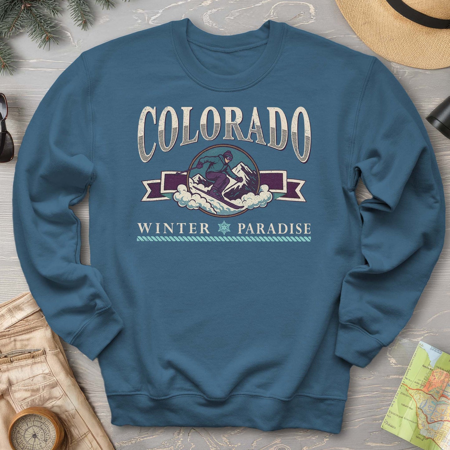 Colorado 90's Retro Ski Sprint Sweatshirt