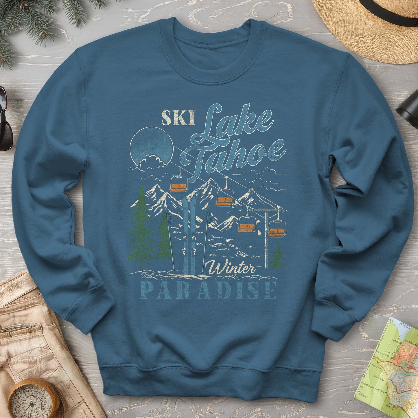 Retro "Ski Lake Tahoe" Sweatshirt