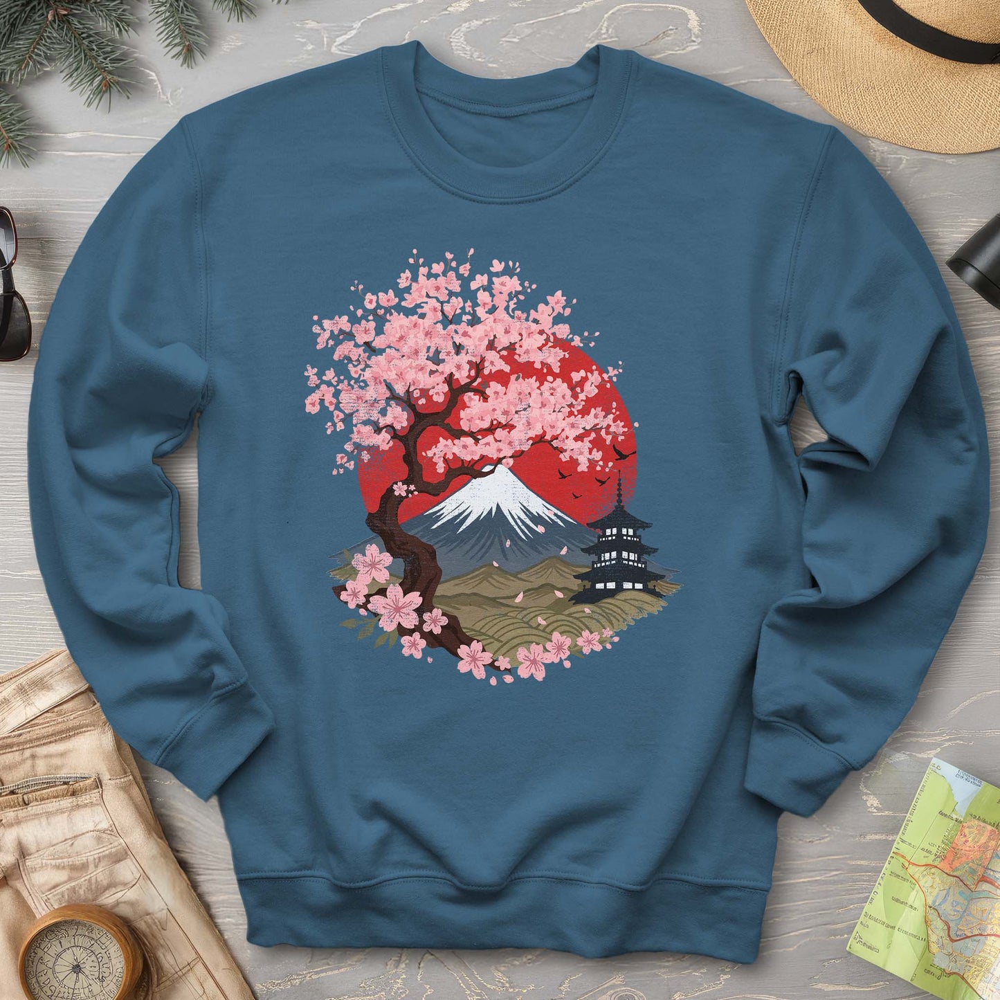 Mount Fuji Cherry Blossoms Sweatshirt
