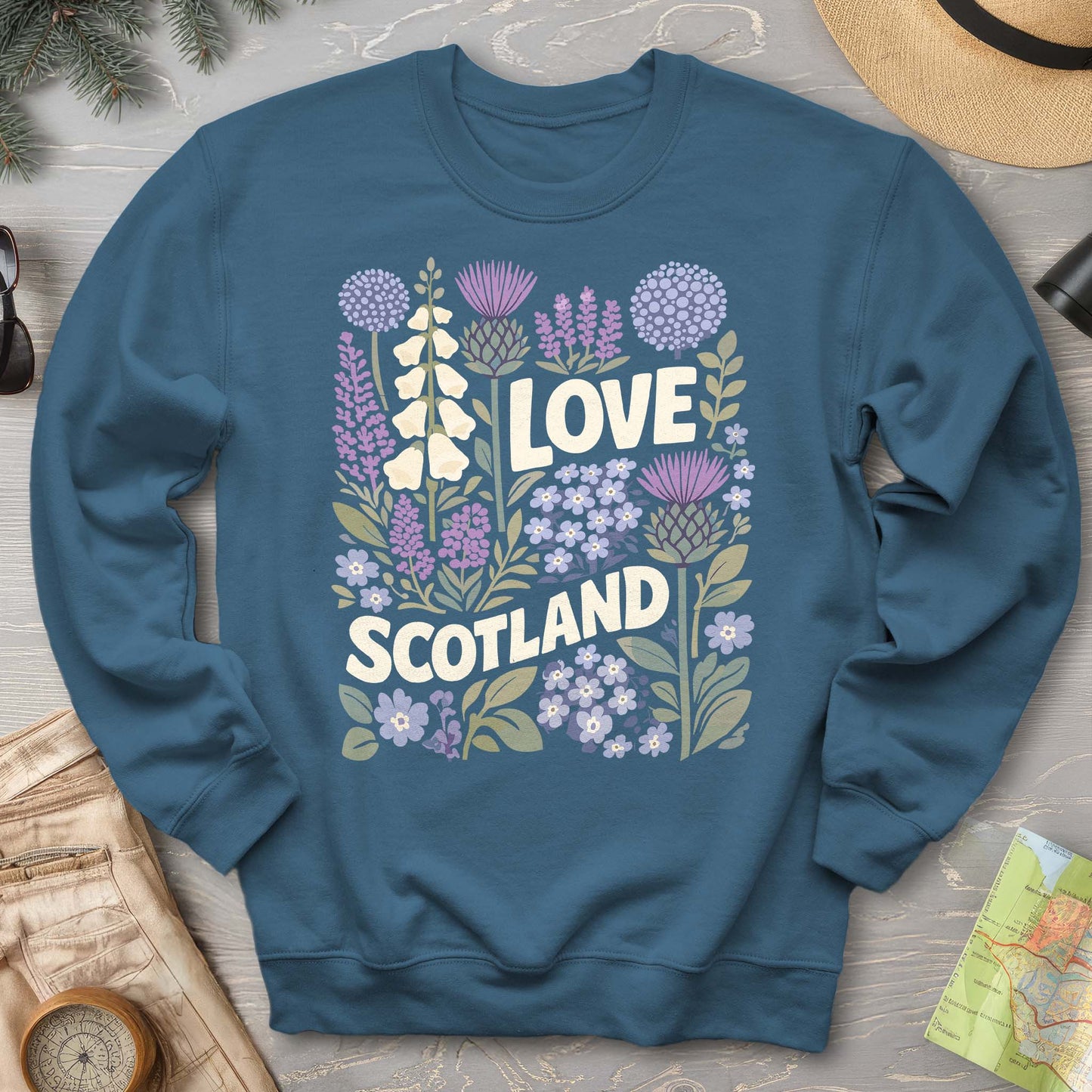 Love Scotland Flowers Sweatshirt
