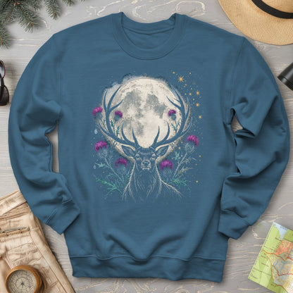 Moonlit Stag Thistle Sweatshirt