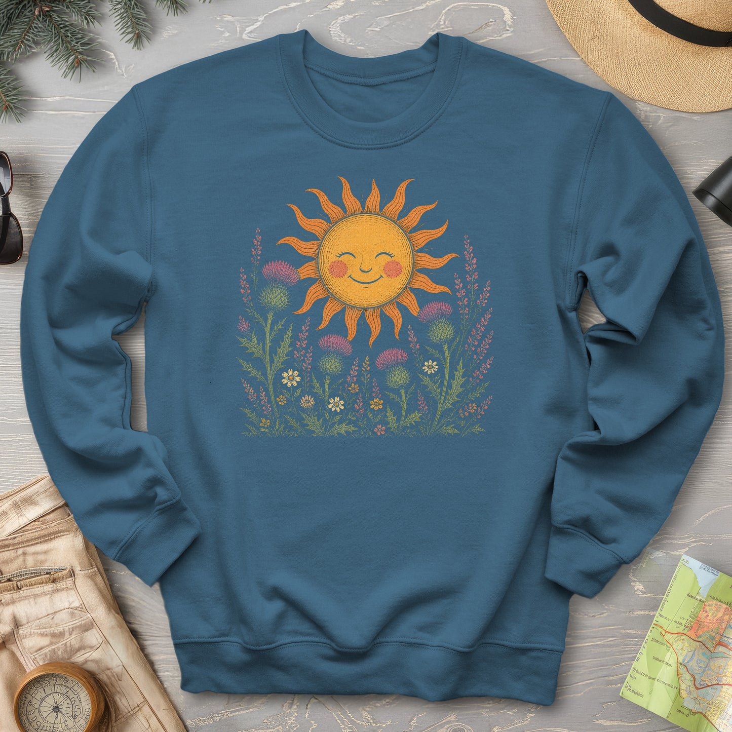 Happy Sun Thistles Sweatshirt