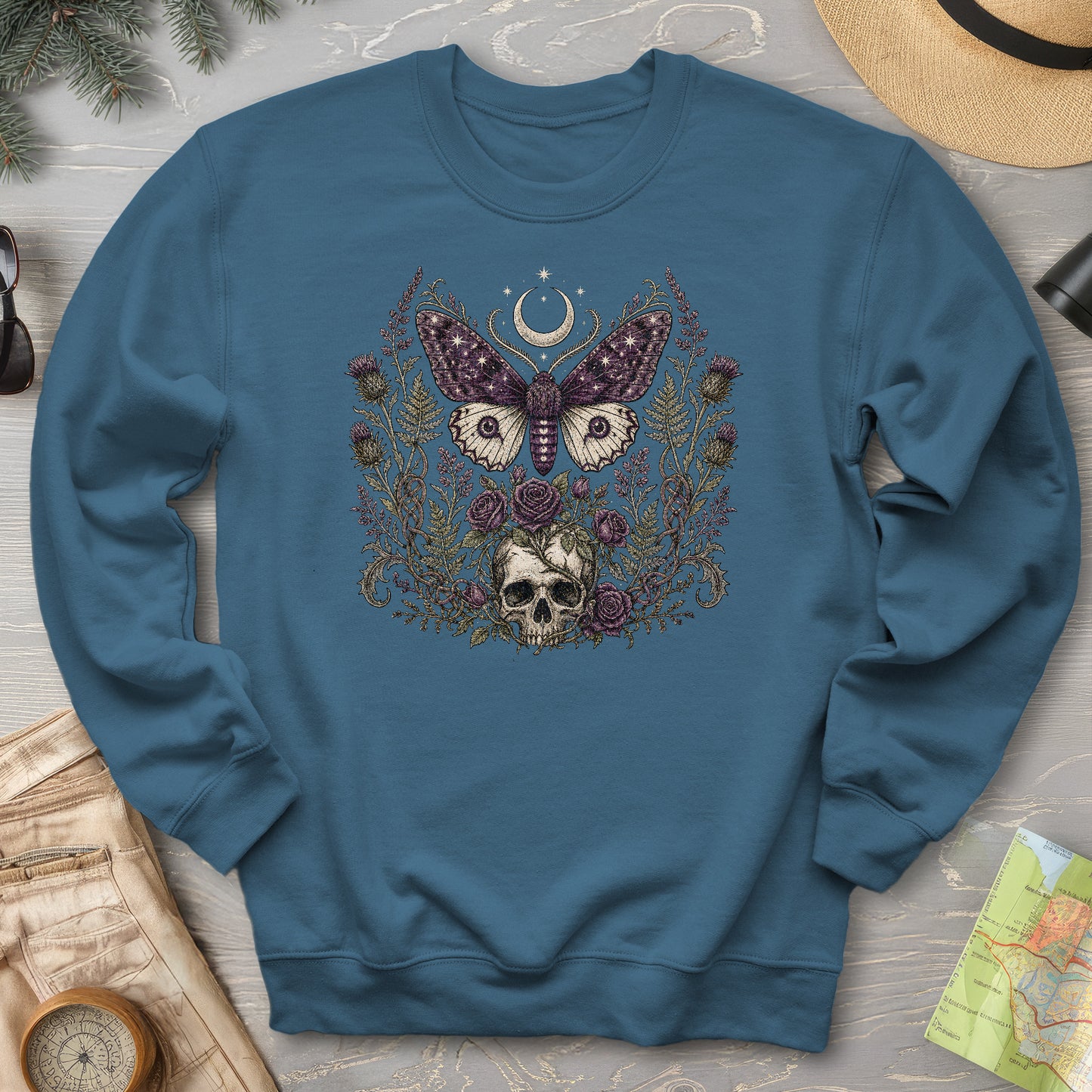 Gothic Thistle Moth Sweatshirt
