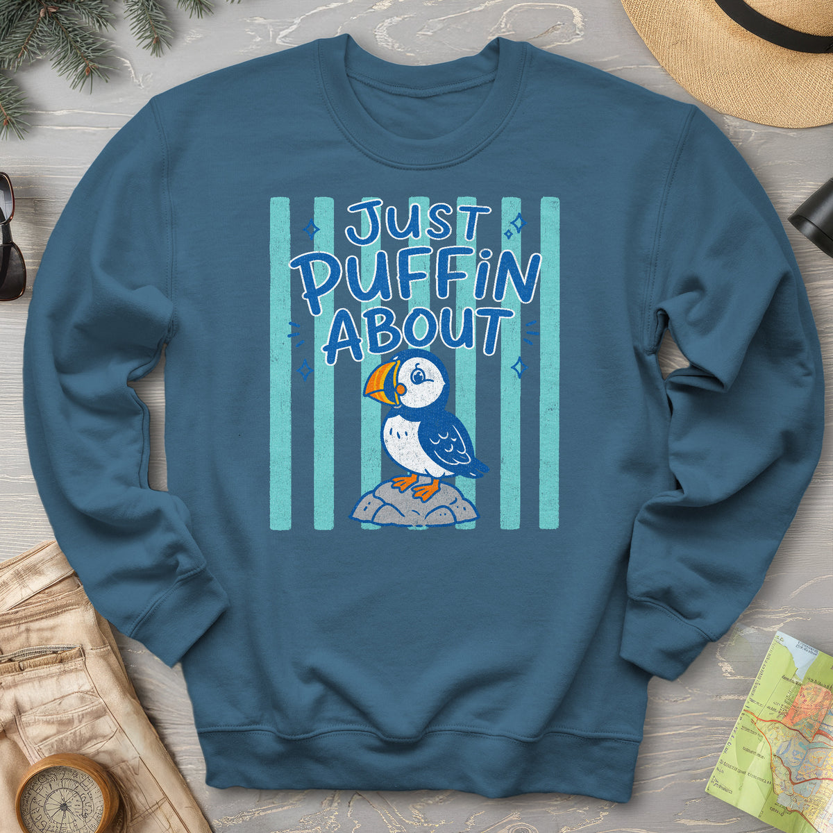 Just Puffin About Stripes Sweatshirt