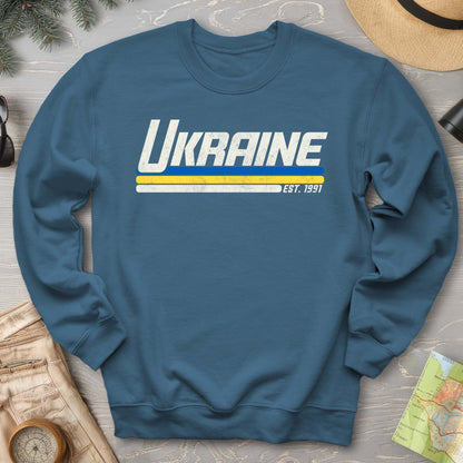 Ukraine Retro Stripe Crewneck Sweatshirt