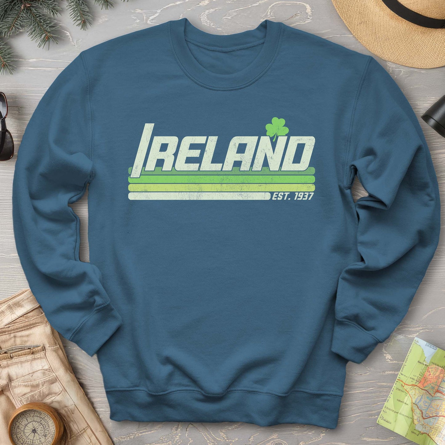 Ireland Retro Stripe Crewneck Sweatshirt