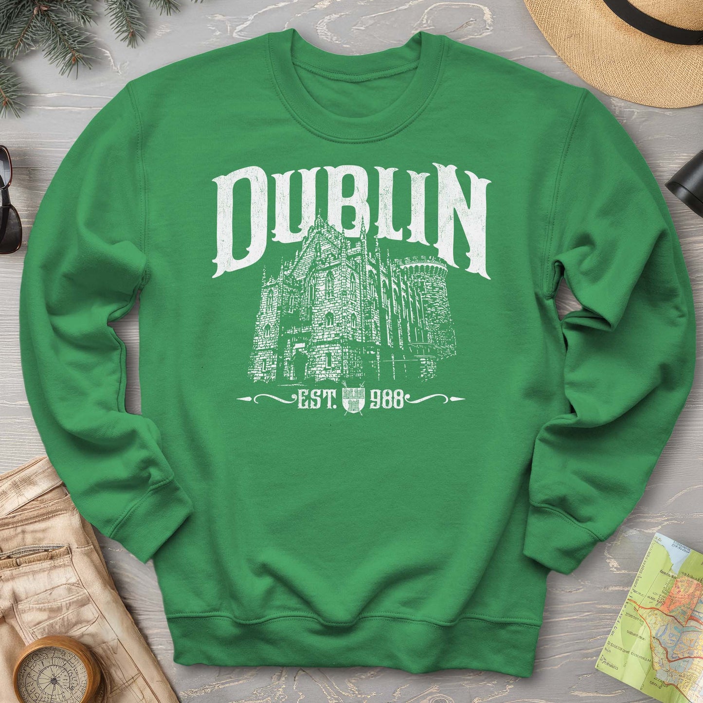 Dublin Ireland Castle Crewneck Sweatshirt