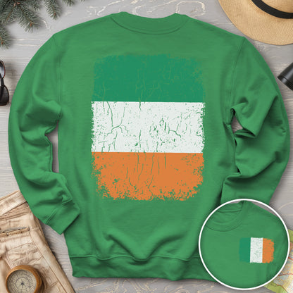 Ireland Distressed Flag Front/Back Print Sweatshirt