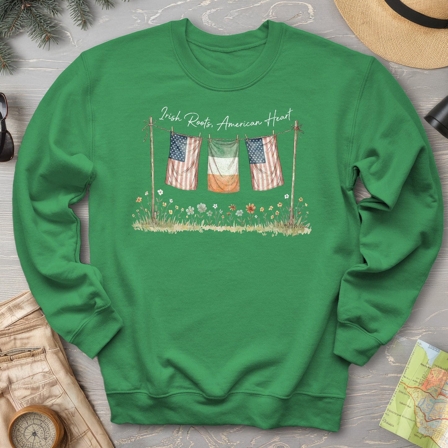 Irish Roots American Heart Sweatshirt