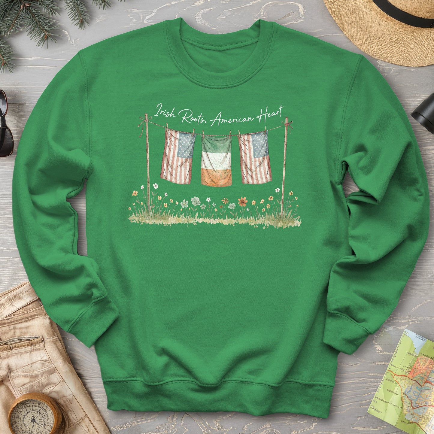 Irish Roots American Heart Sweatshirt