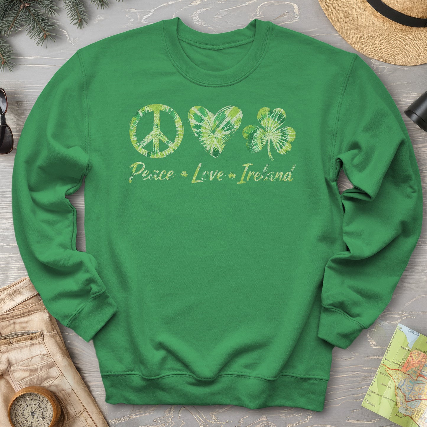 Peace Love Ireland Tie-Dye Sweatshirt