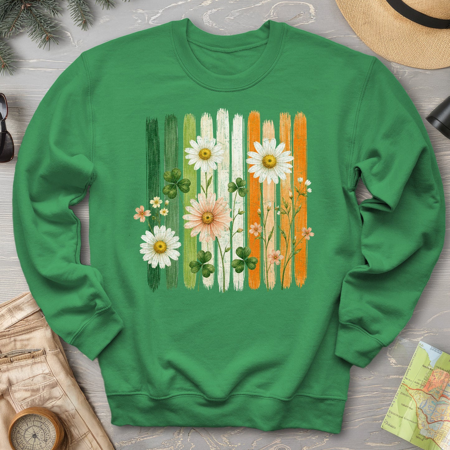 Irish Flower Stripes Sweatshirt