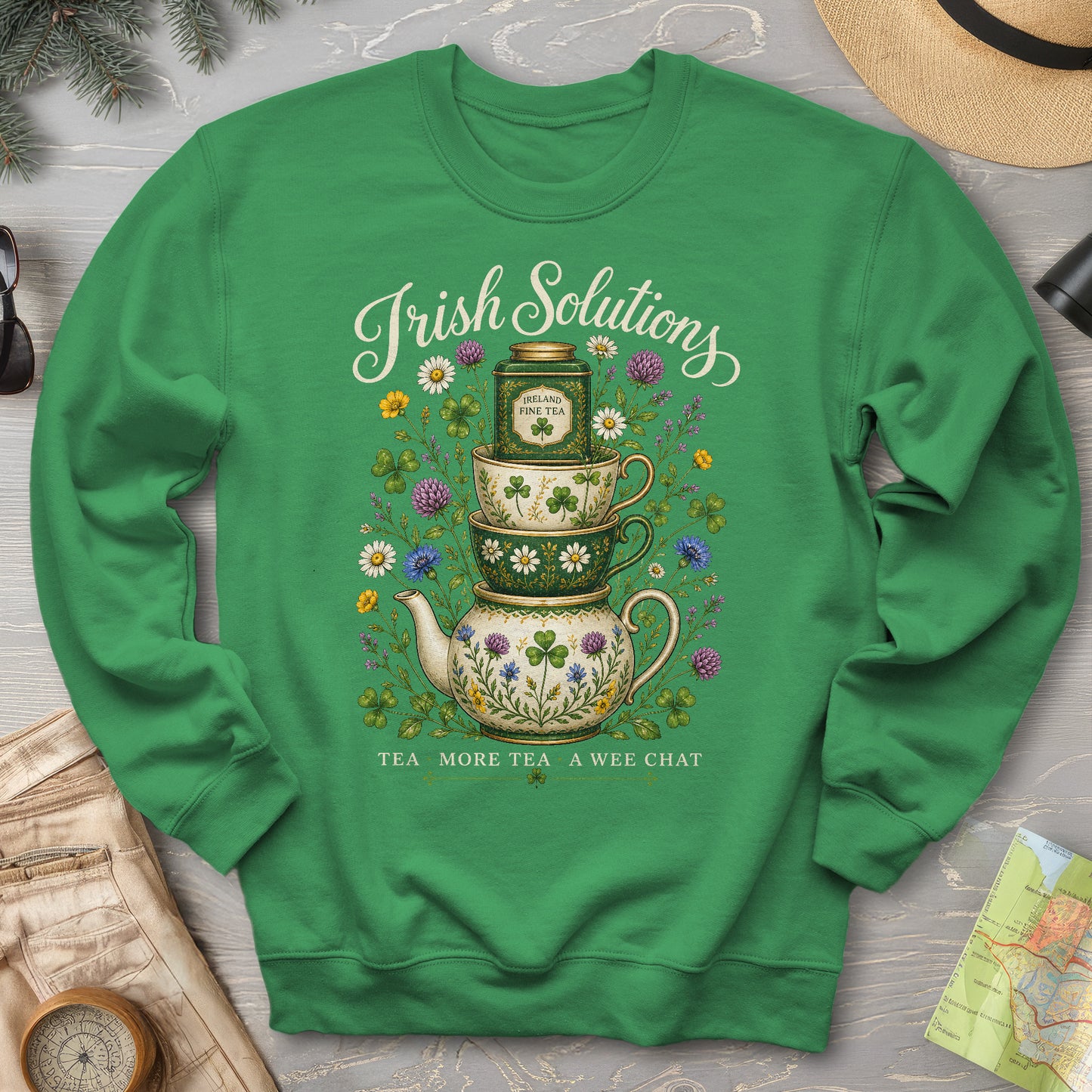 Irish Solutions Tea Cups Sweatshirt