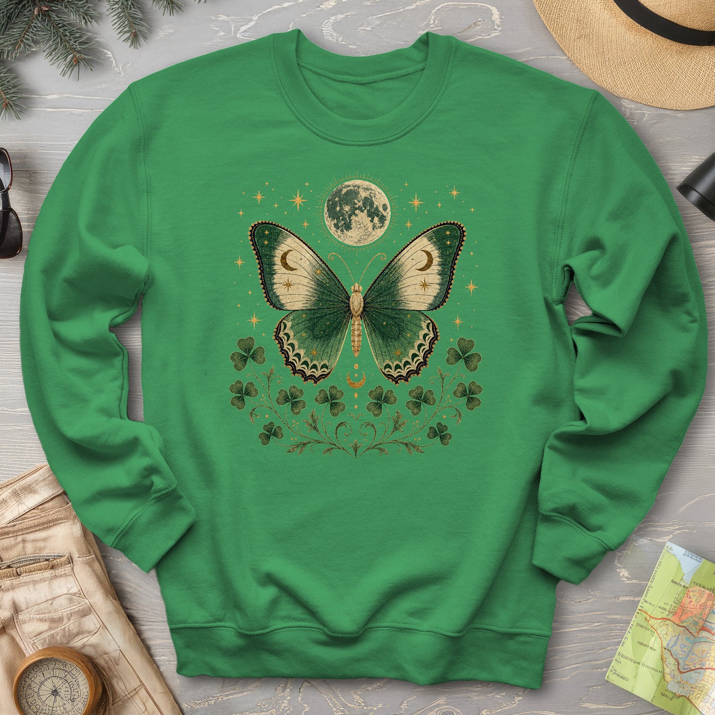 Shamrock Moon Butterfly Sweatshirt