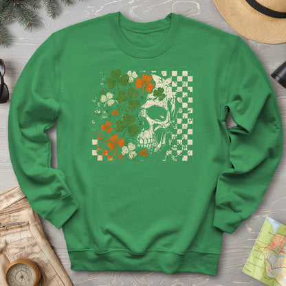Shamrock Skull Check Sweatshirt