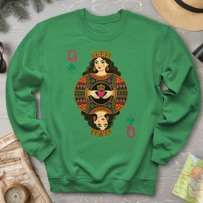 Shamrock Queen Playing Card Sweatshirt