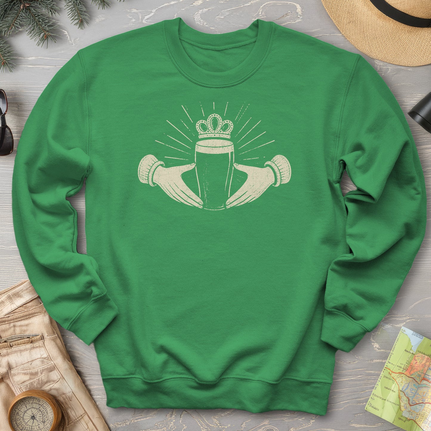 Claddagh Irish Beer Sweatshirt
