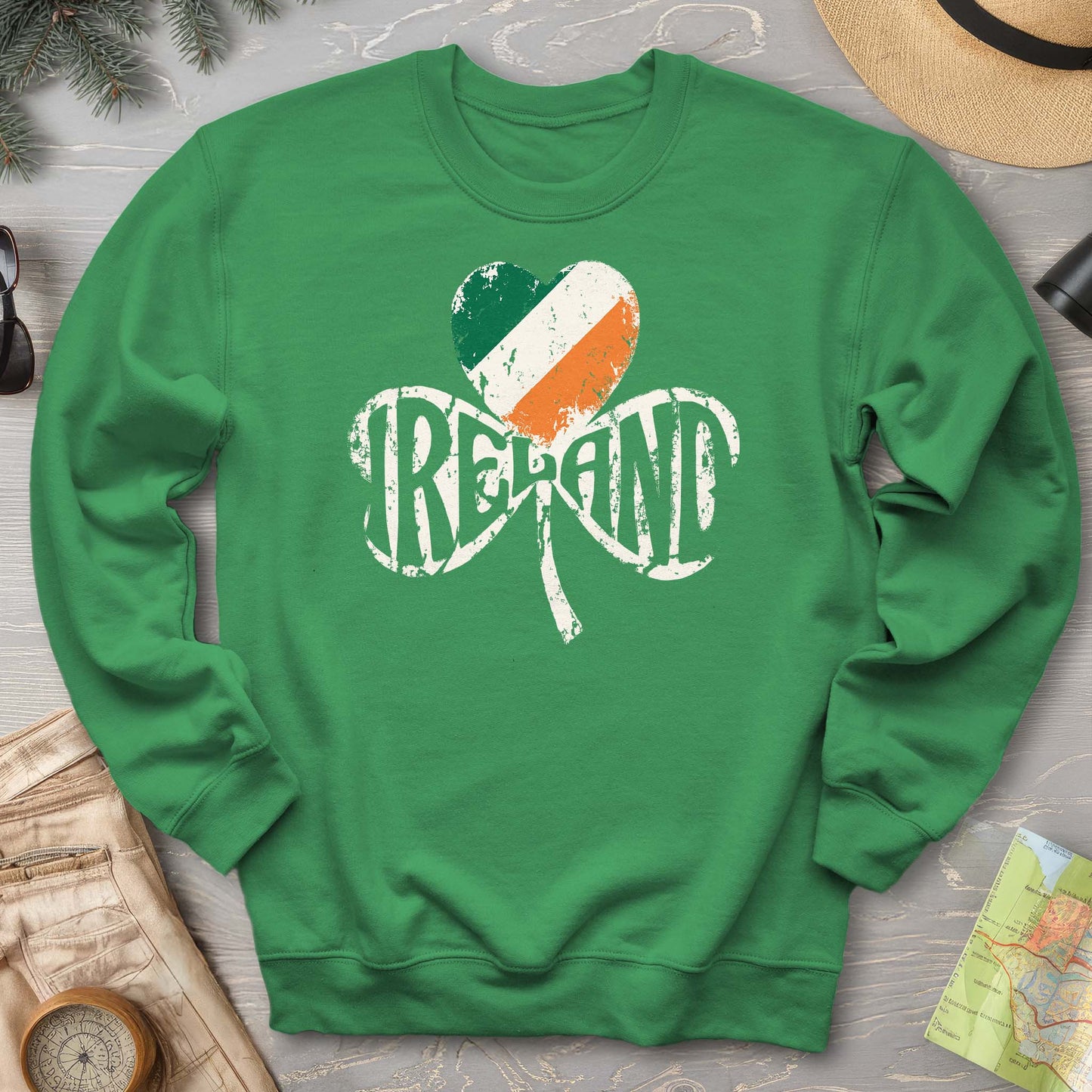 Ireland Shamrock Flag Sweatshirt