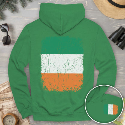 Ireland Distressed Flag Front/Back Print Hoodie