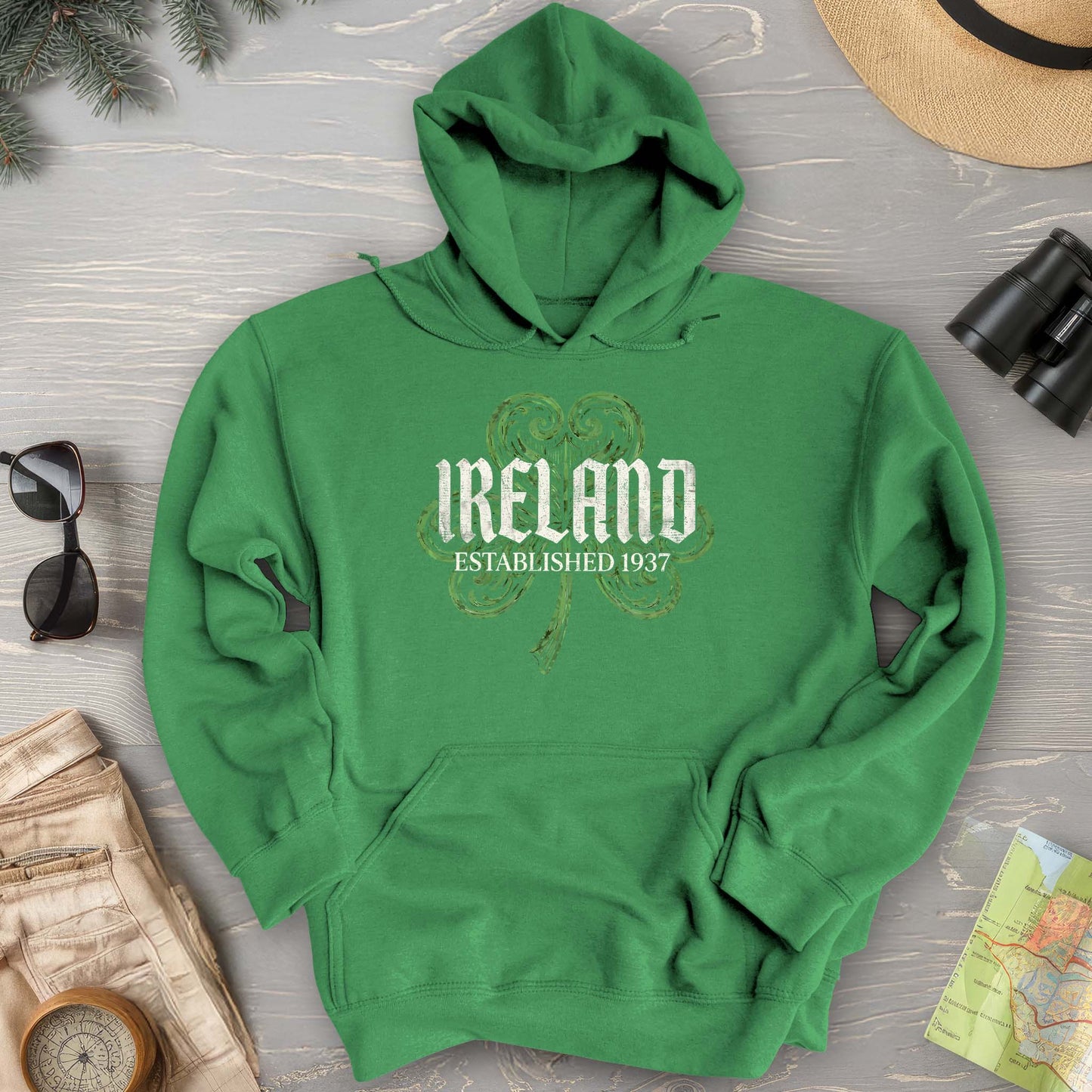 Ireland Gothic Shamrock Hoodie