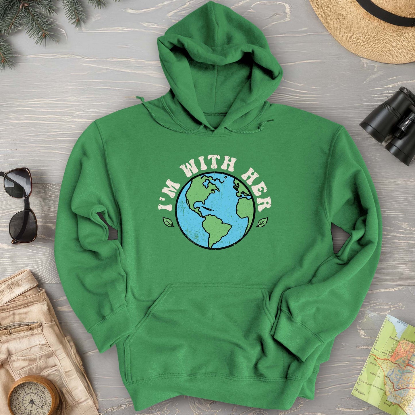 I'm With Her Earth Hoodie