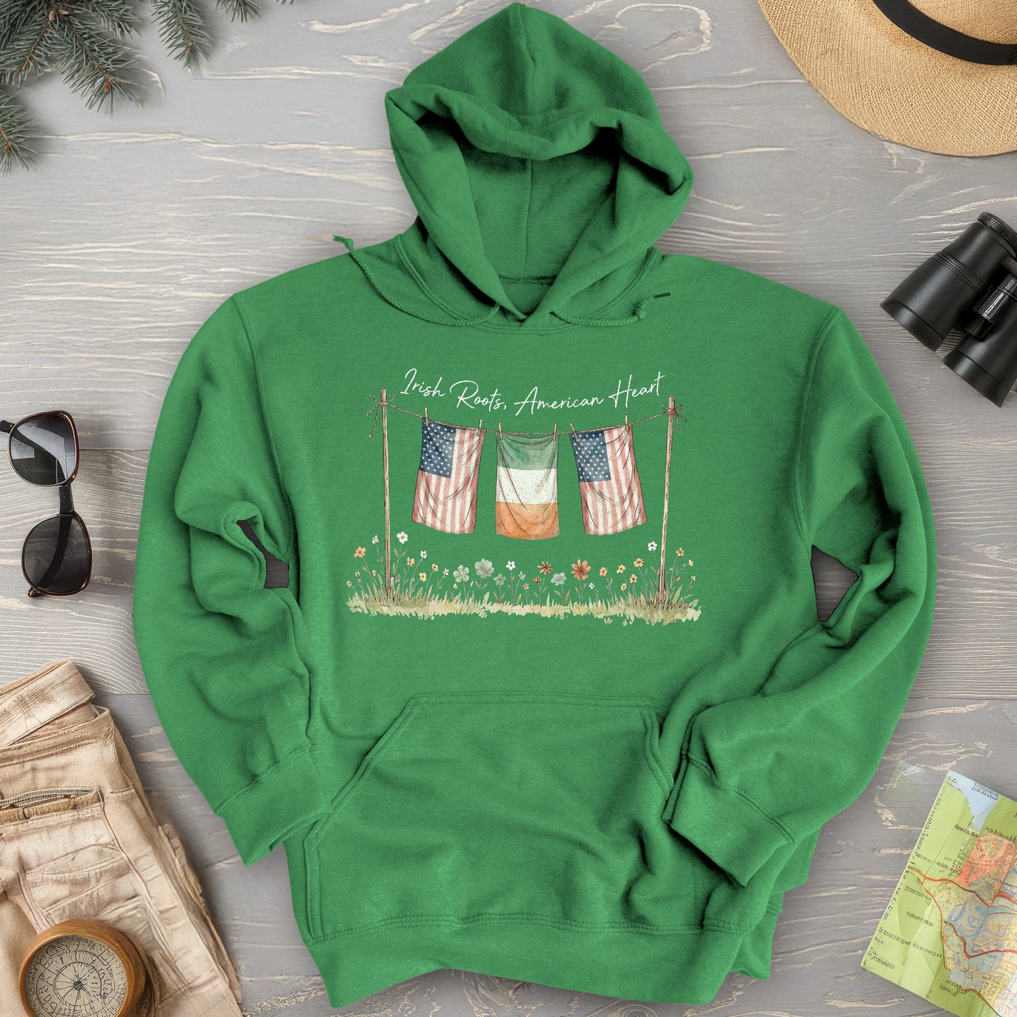 Irish Roots American Heart Hoodie