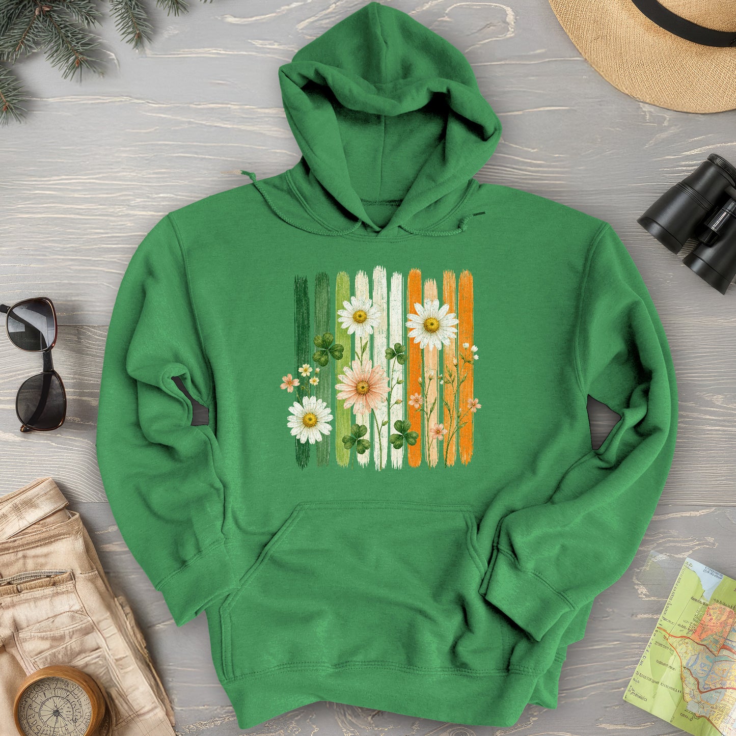 Irish Flower Stripes Hoodie