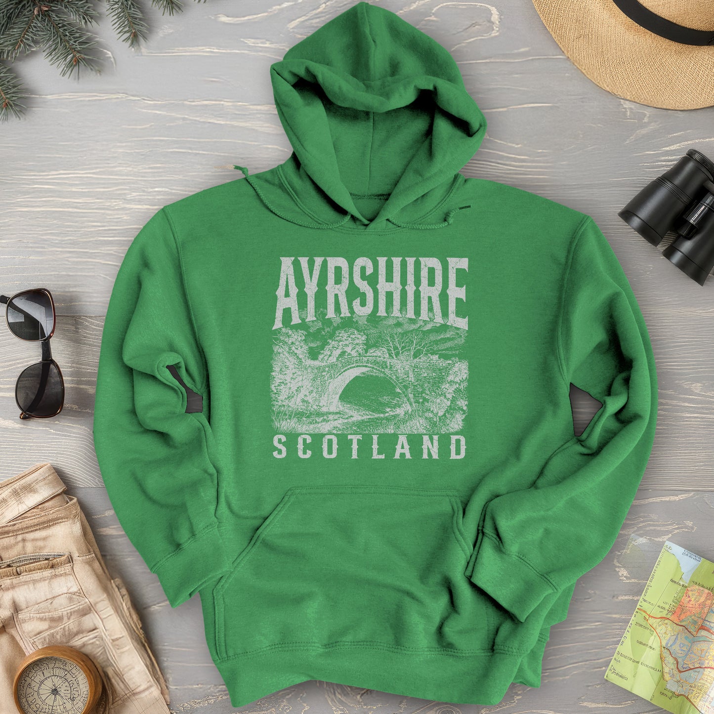 Ayrshire Scotland Sketch Hoodie