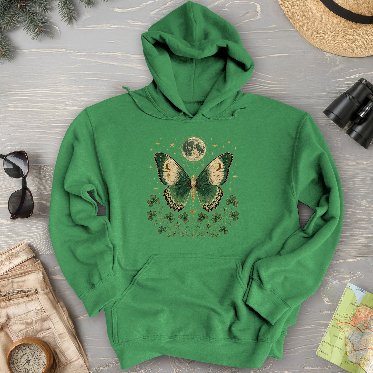 Shamrock Moon Butterfly Hoodie