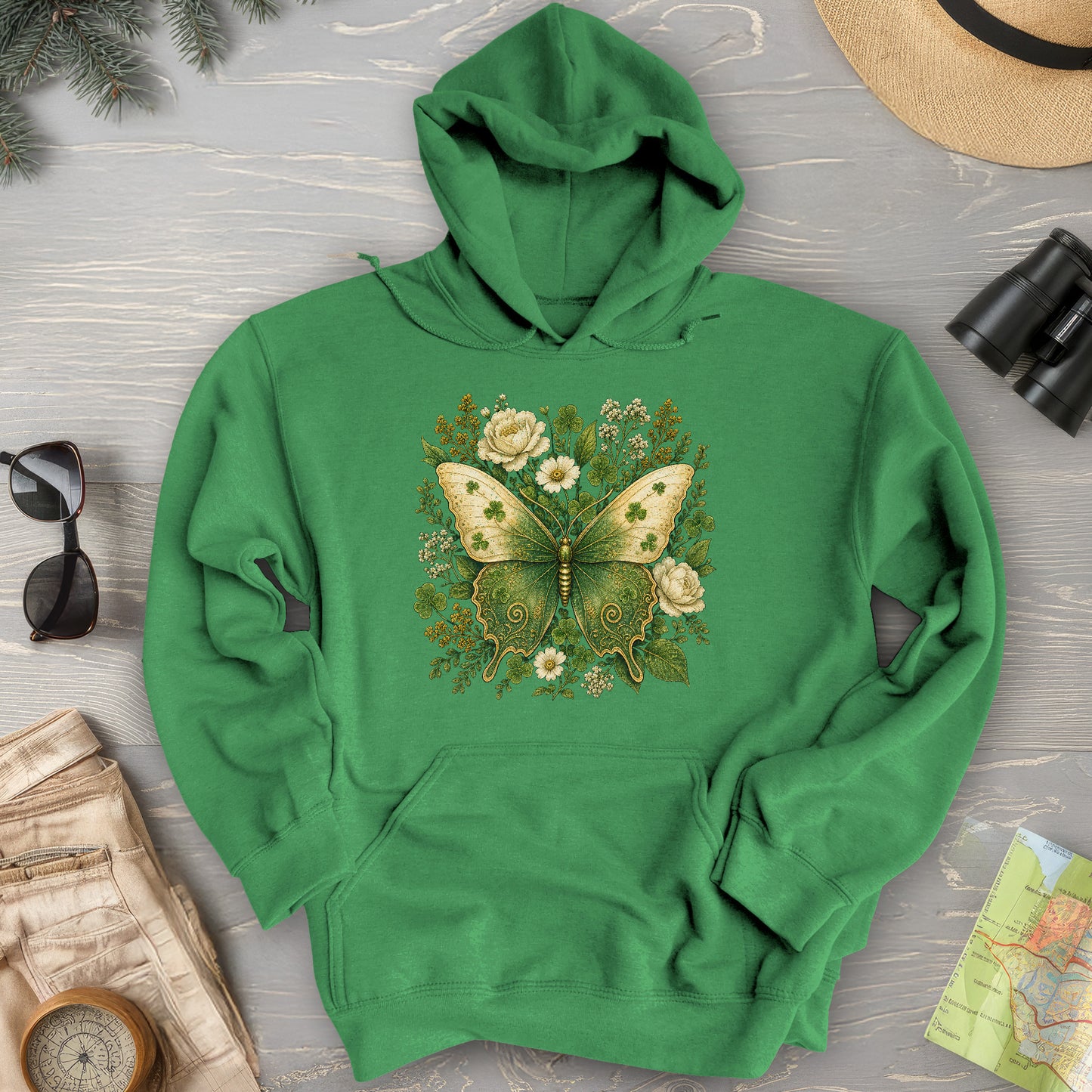 Irish Butterfly Floral Hoodie