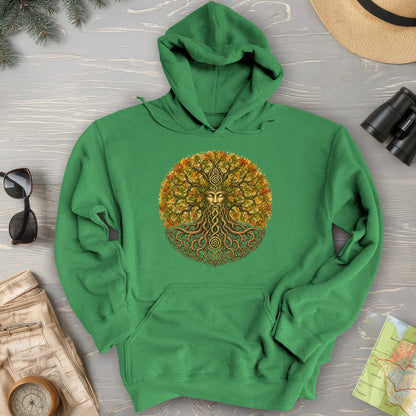 Green Man Autumn Bloom Hoodie