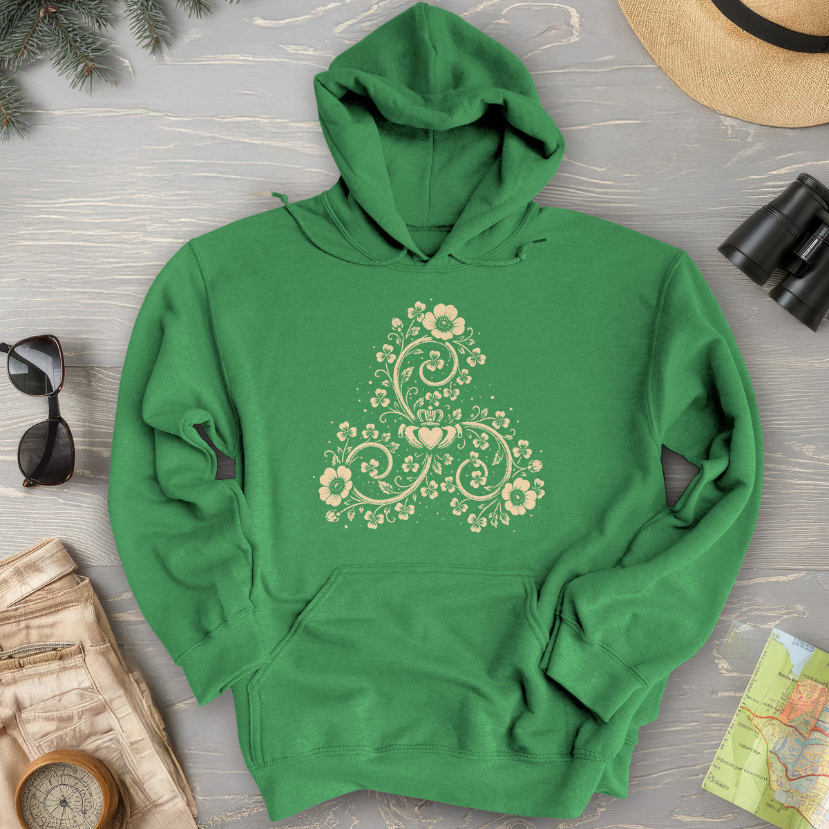 Triskele Shamrock Spiral Hoodie
