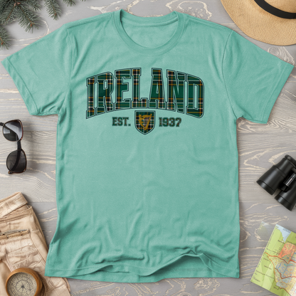 Ireland Tartan Varsity Comfort Colors T-Shirt