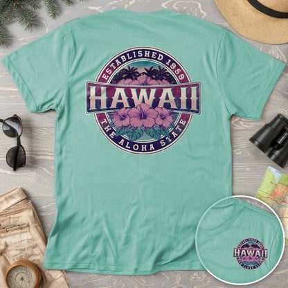 Hawaii Badge Front/Back Print Comfort Colors T-shirt