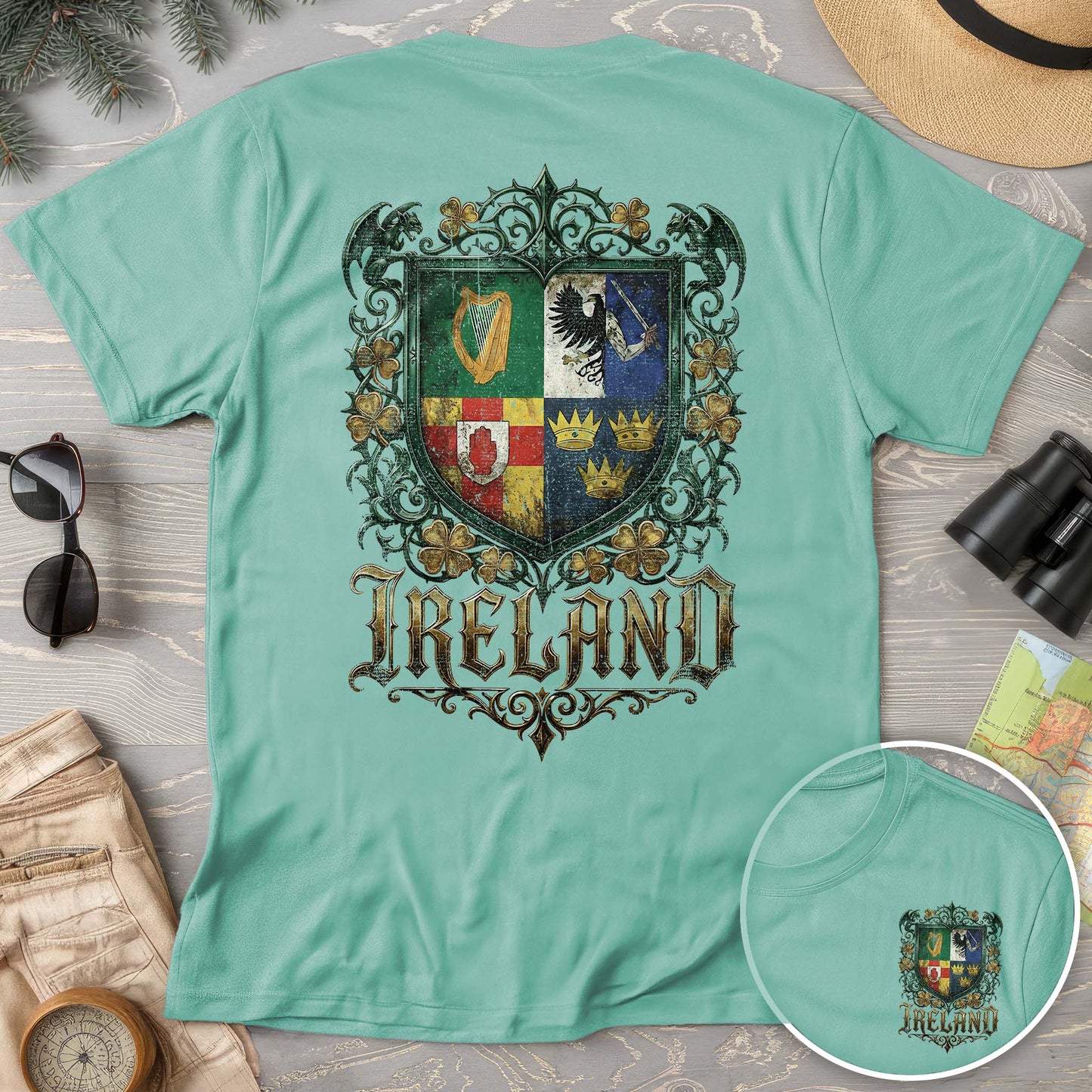 Irish Gothic Arms Front/Back Print Comfort Colors T-shirt