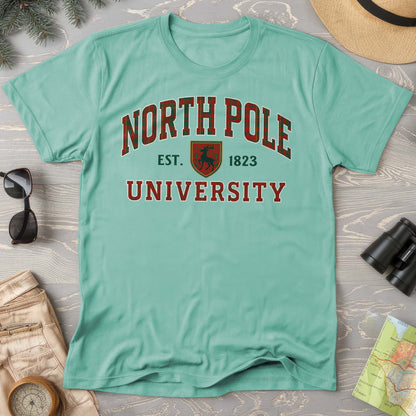 North Pole University Holiday Plaid Comfort Colors T-Shirt